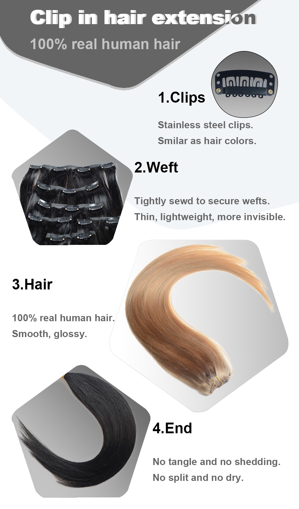 Clip in hair extension Clip in hair extension